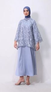 Urban Exchange Catya Gamis Blue - Gamis Brokat Premium