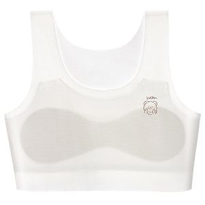 DREAM TIME | Áo ngực trẻ em cho bé gái phát triển 9-12 tuổi Mùa hè 2023 Áo ngực bé gái Pure Color One-piece Nylon Thin Vest