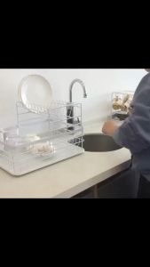 Kitchen Drainer Dish Rack with Drip Plate Stainless Dish Drainer Dish Rack with Drip Plate Rotatable