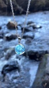 🔥Tamia👍Blue Sky White Cloud Necklace Transparent Round Pendant Clavicle Chain White Moonlight Necklace