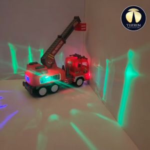 รถกระเช้าดับเพลิง ใส่ถ่านชนถอย มีเสียง มีไฟ