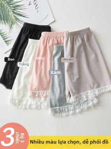 DTHN | Quần Short Lỏng Mỏng Trắng Sợi Kẻ Hơi An Toàn Cho Mùa Hè