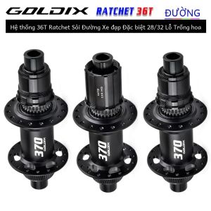 Moay-ơ Xe Đạp Đường Trường GOLDIX R370 28H 32H Kiểu J-Bend Tương Thích Với Phanh Đĩa Center Lock Shimano HG SRAM XDR 36T Bạc Đạn Kín