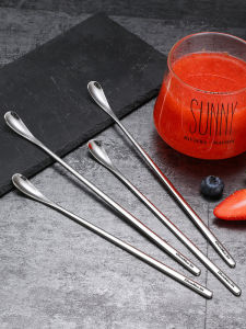 Elegant Long-Handled Stainless Steel Coffee Stirring Spoon Honey Measuring Spoon Tea Milk Tea Stirrer Cheeme Stainless Steel