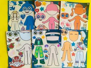 Set 6in1 sticker dán phối trang phục cho nhân vật hoạt hình dễ thương