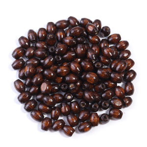 500Pcs 5x8mm Brown Oval Natural Wooden Beads for Jewelry Making Loose Spaced Wood Beads DIY Necklace Bracelet Accessories