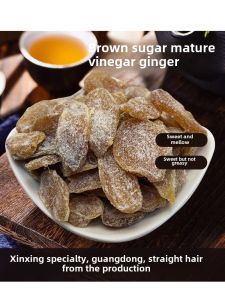 Brown Sugar Mature Vinegar Ginger Slice Instant Handmade Brown Sugar Ginger Snack Soaking Water Emerging Specialty Preserved Plum Brown Sugar Ginger Slice