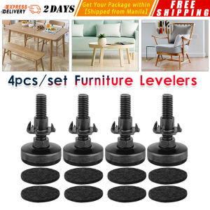 Metal + ABS Furniture Adjustable Bolt Chair Feet Level Floor Protector Leg Pad Base Sofa Cabinet Table Mute Damping Anti-skid Sofa Raiser Furniture-Levelers