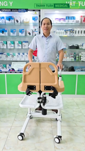 Xe lăn 2 mảnh nâng hạ Piston thủy lực Lucass D700 - Di chuyển chăm sóc người già người bệnh dễ dàng