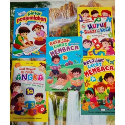 PAKET HEMAT 5 BUKU MENGENAL HURUF 1aANGKA 1a MEMBACA PENJUMLAHAN