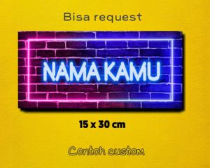 HIASAN DINDING FRAME KAYU CUSTOM TEXT NAMA.Walldecor