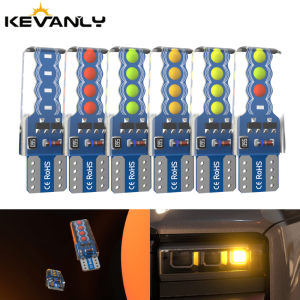 KEVANLY | 10X T10 W5W LED Bulb Canbus Car Interior Bulb 194 168 COB Chip Trunk License Plate Light 8SMD 12V Parking Clearance Strobe Light