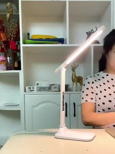 New Foldable LED Desk Lamp Touch Control Eye Protection Calendar Temperature Alarm Clock Reading Light USB Rechargeable Bedroom