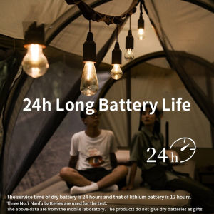 Outdoor Camping Pull Light AAA Battery Hanging Tent Lamp Atmosphere Lamp Portable Waterproof LED Light Hanging Rope Tent Lamp Waterproof Camping Garden Portable Night Light Atmosphere Lamp Charging Lamp 24H Work