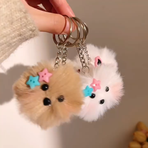 Gantungan Kunci Pom Pom Kitty Keychain Gantungan Tas Boneka Lucu Hiasan Tas Bentuk Bola Mini Fashion Imut Bulu Cute