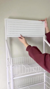 ชั้นวางสินค้า ชั้นวางของมีล้อ หลายชั้นความจุขนาดใหญ่ ชั้นเก็บของเล่น ของขบเคี้ยว เครื่องดื่ม ชั้นวางจอแสดงผล