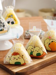 Cartoon Sushi Microwave Heating Packaging Paper Bag Special Small Bag Heatable Triangular Rice Ball Wrap Kitchen Cooking Tool