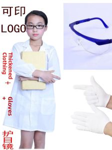 Childrens White Lab Coat Doctor Costume Science Experiment Role Play Clothes Cotton Polyester Fiber Kids Fashionable Outfit
