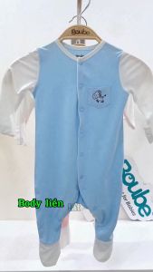 Bộ liền thân body liền tất phối màu cho em bé sơ sinh Boube vải sợi tre Bamboo thông minh thoải mái - Newborn