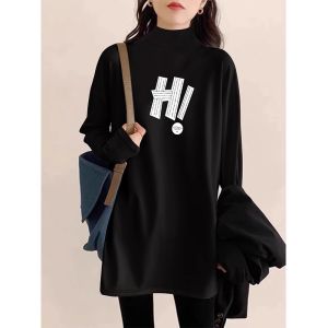 Autumn Winter Stylish Long Cover-up Long-sleeved T-shirt