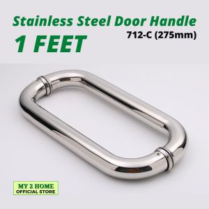 300mm 712-C Stainless Steel Swing Door Tempered Glass Door C Handle Pemegang Pintu Kaca C Shape Handle