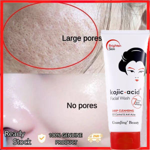 【BUY 2 GET gift】Kojic Acid Anti Acne Facial Wash whitening foam Cleanser Deep Cleansing Lightening Oil control Kojic Facial Wash for oily skin 100g anti-acne & pimples pekas remover Removes blackheads shrink Pores kojic whitening facial cleanser
