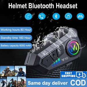 Motorcycle Helmet Wireless Bluetooth Headset 5.3 waterproof AI Assistant HI-FI Sound quality One-touch call Music Player Suitable for motorcycle helmets