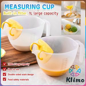 Klimo Large Capacity Mixing Bowl Measuring Cup with Measurement Markings for Cooking Baking 1000ml
