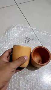 PROMO BISA BAYAR DITEMPAT - COD Gelas Mug Kayu Mahoni Premium Diameter 12cm Termurah