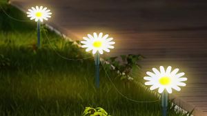Solar Garden Lights 20LEDS Solar Lawn Lamp Outdoor Courtyard Flower Lights With 8 Modes Christmas Courtyard Weddings Decoration