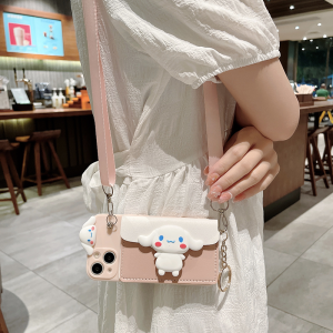 Xingdailei Silicone Wallet Compatible with Xiaomi Civi 4 3 2 1s Gummy Dog CC9 Phone Case Black Shark 5/5rs/5pro Bracelet CC9Pro Insert Card Black Shark 4 Black Shark 3 Anti-Fall Soft Silicone