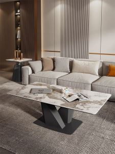 Italian Minimalist Rectangular Rockboard Coffee Table Modern Simple Luxury Combination Home Furniture Tea Side Table