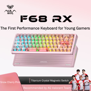 AULA F68 RX Wired Magnetic Gaming Keyboard 8000Hz Polling 0.001mm RT Accuracy 68 Keys 256K Scan Hot-Swappable RT Adjustable PC