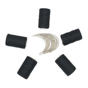 Hair Weaving Thread Cotton Sewing Thread With C curved needle for Making Wig DIY Hand Sewing Hair Weave hair weft