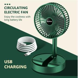 Portable fan multi-function folding USB charging fan three-speed portable folding telescopic home outdoor fan camping small fan