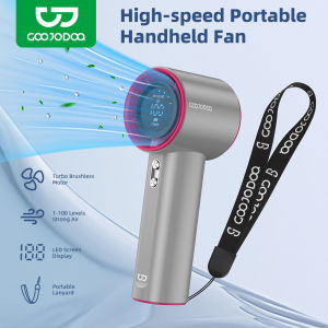 Mini Fan Rechargeable 100 Level Adjustment Turbo Handheld Fan with Lanyard Visual Wind Speed&Power Display Mini Electric Fan Portable Personal Fan for Commuting Work Outdoor