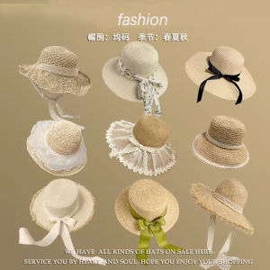 Straw Hat Collection Womens Sun-Proof Big Brim Ins Xiaoqing Spring Summer Outdoor Beach Vacation Sweet Mori All-Match Show