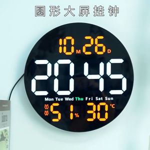 LED Large Digital Wall Clock with Remote Control Temperature Humidity Date Week Display Countdown Timing Home Decor