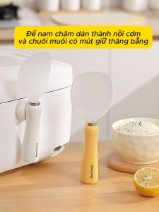 Muôi Xới Cơm Chống Dính Có Đế Hút Nam Châm  DH– Đặt Đứng Tiện Lợi Chịu Nhiệt Tốt Chất Liệu PP Silicone