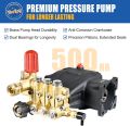 TOOLCY Pressure Washer Pump 3400 PSI Max 3.0 GPM, 3/4 inch Shaft Horizontal Triplex Plunger Pump Replacement, Direct Drive, with Unloader, 5 Nozzle Tips, 3/8" QC to M22-14mm Adapter. 