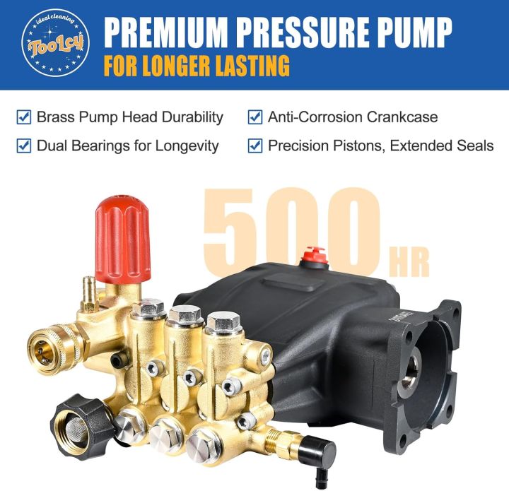 TOOLCY%20Pressure%20Washer%20Pump%203400%20PSI%20Max%203.0%20GPM,%203/4%20inch%20Shaft%20Horizontal%20Triplex%20Plunger%20Pump%20Replacement,%20Direct%20Drive,%20with%20Unloader,%205%20Nozzle%20Tips,%203/8"%20QC%20to%20M22-14mm%20Adapter%20-%20Image%208