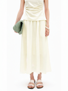 Tencel Wool Blend Skirt Mid-Length A-Line