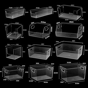 Desktop Storage Box Transparent Acrylic Book File Certificate A4 Paper Book Cosmetics Kitchen Station Storage Basket