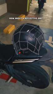 T2P Reflective Cargo Net Motorcycle Mesh 6 Hooks Hold Cargo Helmet Web Bungee Cord Mesh Net