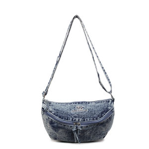 Retro Denim Crossbody Bag Womens 2025 New Fashion Versatile Large Capacity Dumpling Bag Lightweight Commuting Single Shoulder Bag