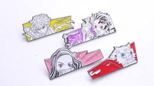 Bandai | Demon Slayer Kimetsu No Yaiba Tanjiro Inosuke Nezuko Anime Kim Loại Thổ Cẩm Huy Hiệu Hoạt Hình Dễ Thương Ba Lô Pin Cosplay Quà Tặng