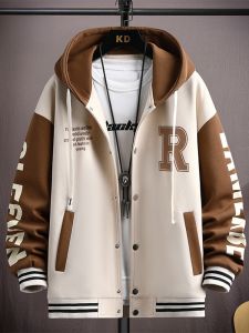 ROMON | Romon Mens Casual Hoodie Jacket Spring Autumn New Fashion Brand Teenage Sports Zipper Sweatshirt Outerwear Standard Fit Cotton