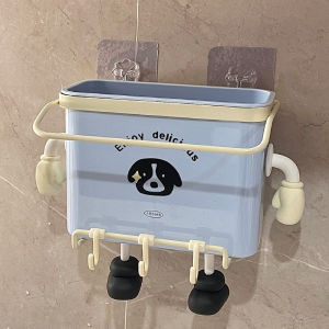 No-Drill Wall-Mounted Storage Box Toothbrush Toothpaste Bathroom Bathroom Multi-Functional Drainable Shelf Home Organization