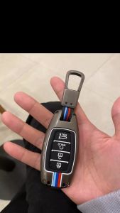 Ốp Chìa Khóa Hyundai Accent 2018 - 2023 Elantra 2022 - 2023 Hợp Kim Cao Cấp Họa Tiết 3 Sọc Màu MẪU CHÌA 4 NÚT Lịch Lãm