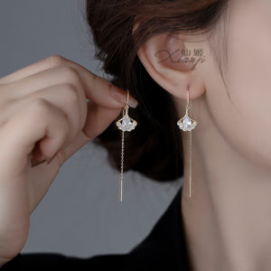 Elegant Fan Shaped Tassel Earrings Silver Needle Ancient Chinese Style New 2025 Fashion Jewelry  out Ear Cuff